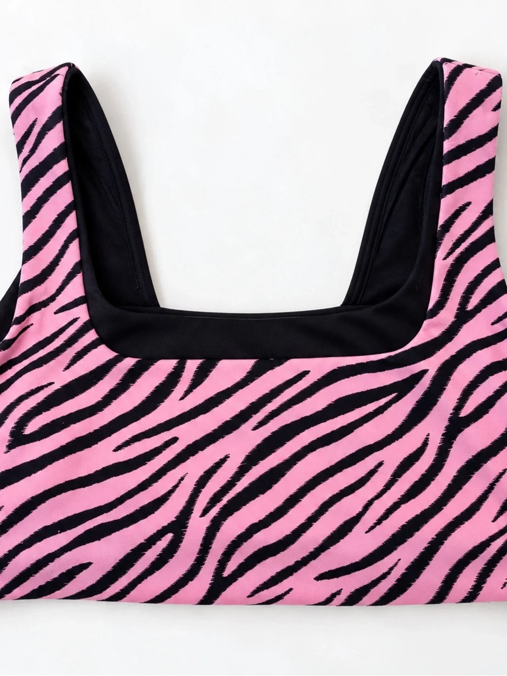PINK Victoria's Secret Pink Zebra-Print Scoop Bralette with Black Trim